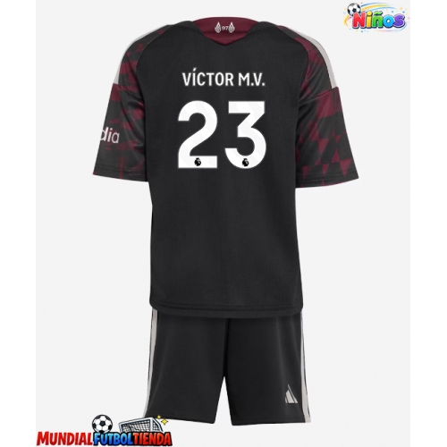 Camiseta Liverpool Victor Munoz #23 Tercera Equipación Replica 2026-27 para niños mangas cortas (+ Pantalones cortos)